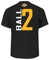 MAJESTIC MEN'S LONZO BALL LOS ANGELES LAKERS VERTICAL NAME AND NUMBER T-SHIRT