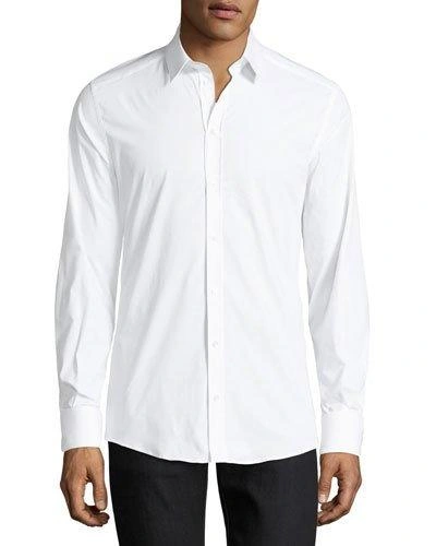Dolce & Gabbana Convertible-cuff Cotton-poplin Shirt In White