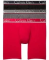 Calvin Klein Men's Comfort Microfiber Boxer Brief 3 Pack In Red/grey/black