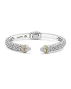Lagos 18k Gold And Sterling Silver Caviar And Diamonds Cuff, 8mm In Diamond