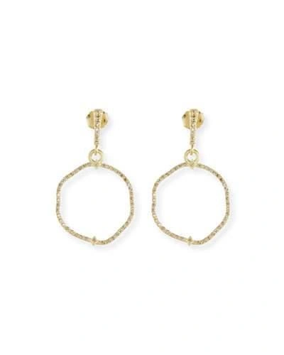 Armenta 18k Yellow Gold Sueno Freeform Drop Earrings With Champagne Diamonds In White/gold