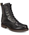 Frye Veronica Leather Combat Booties In Black