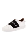 Givenchy Urban Street Logo-print Leather Slip-on Sneakers In White/black