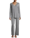 NATORI FEATHERS LONG-SLEEVE PAJAMA SET,PROD193780611