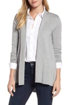 Vince Camuto Open-front High-low Cardigan In Light Heather Grey
