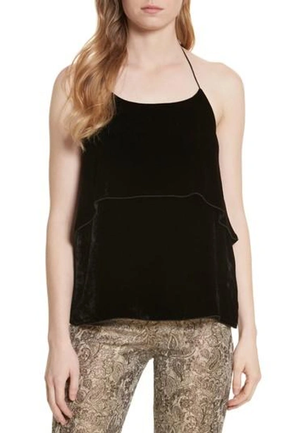 Alice And Olivia Alice + Olivia Woman Marybeth Velvet Halterneck Top Black