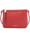 CALVIN KLEIN CARRIE PEBBLE LEATHER CROSSBODY