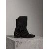 BURBERRY Belt Detail Suede Boots,40603661