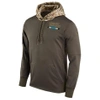 NIKE MEN'S CAROLINA PANTHERS NFL SALUTE TO SERVICE THERMA PULLOVER HOODIE, BROWN,5557155