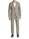 CORNELIANI Regular-Fit Check Virgin Wool Suit,0400088449194