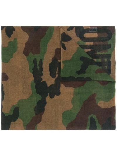 Moschino Camouflage Logo Scarf