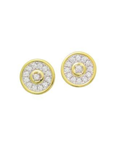 Frederic Sage 18k White & Yellow Gold Firenze Diamond Disc Stud Earrings In White/gold