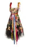 DOLCE & GABBANA EMBROIDERED TULLE DRESS,F64H2ZFLMFBN0000