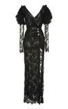ALESSANDRA RICH LONG SLEEVE LACE GOWN,FAB1284