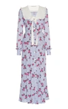 ALESSANDRA RICH Pleated Floral Dress,FAB1334