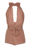 ALESSANDRA RICH LOUNGE BY THE POOL POLKA DOT PLAYSUIT,FAB1302C