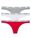 Calvin Klein Carousel Cotton Thong 3-pack Qd3587 In Empower/white/gray