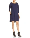 EILEEN FISHER THREE-QUARTER SLEEVE SILK DRESS,R6GC-D3951M