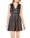 BCBGMAXAZRIA VAL FAUX LEATHER-BLOCKED DRESS,RPY67J27