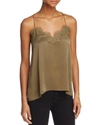 CAMI NYC LACE-TRIMMED RACERBACK TOP,RACER CHARMEUSE