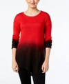 VINCE CAMUTO DIP-DYED ASYMMERTICAL-HEM SWEATER