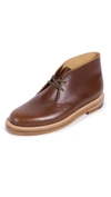 Clarks Desert Welt Leather Boots In Tan