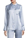 ASCENO Striped Silk Pajama Top