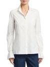AKRIS Bell-Sleeve Cotton Poplin Button-Down Shirt
