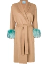 PRADA PRADA FUR-CUFF COAT - NEUTRALS,P617GPX9PS17212150470