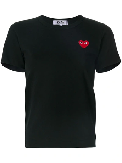 COMME DES GARÇONS PLAY HEART-APPLIQUÉ T-SHIRT,P1T10712425336