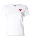 Comme Des Garçons Play White Red Heart Short Sleeve T-shirt In White