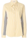 AALTO AALTO STRIPED PATCHWORK SHIRT - YELLOW,AAAW17A1SH412431712