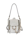 Chloé Faye Small Textured-leather And Suede Backpack In Airy Grey
