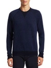 Vince Cashmere-blend Birdseye-knit Sweater In Blue