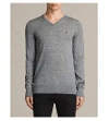 Allsaints Mode Slim-fit Wool Jumper In Grey Marl