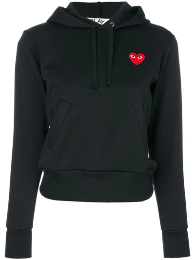 COMME DES GARÇONS PLAY HEART-PATCH DRAWSTRING HOODIE,P1T17312449024