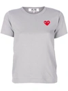 Comme Des Garçons Play Logo Print T-shirt In Grey