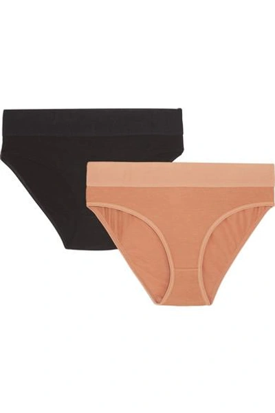 Baserange Bell Set Of Two Stretch-bamboo Briefs In Neutral