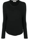 Rag & Bone Hudson Crewneck Long-sleeve Top In Black