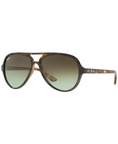 Ray Ban Cats 5000 Classic Sunglasses, Brown Pattern In Green Gradient