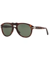 Persol Oval Frame Sunglasses In Brown/green