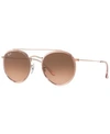 Ray Ban Round Gradient Metal Sunglasses In Pink/pink Gradient