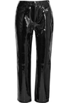 RAG & BONE PATENT-LEATHER STRAIGHT-LEG PANTS