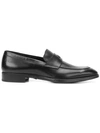 Giorgio Armani Illusion Stripe Leather Loafers In Black