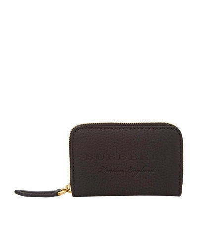 Burberry Grained Leather Coin Purse In Black