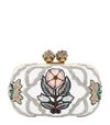 ALEXANDER MCQUEEN QUEEN AND KING EMBROIDERED LEATHER CLUTCH,P000000000005705803