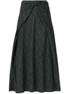 VINCE polka dot tie front skirt,V45333042012444151