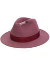 BORSALINO BOW APPLIQUÉ HAT,21303812445512