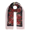 DOLCE & GABBANA FLORAL DOG PRINT SCARF,P000000000005782599