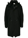 HELMUT LANG HELMUT LANG FUR LINED HOODED COAT - BLACK,H07RW40212404054